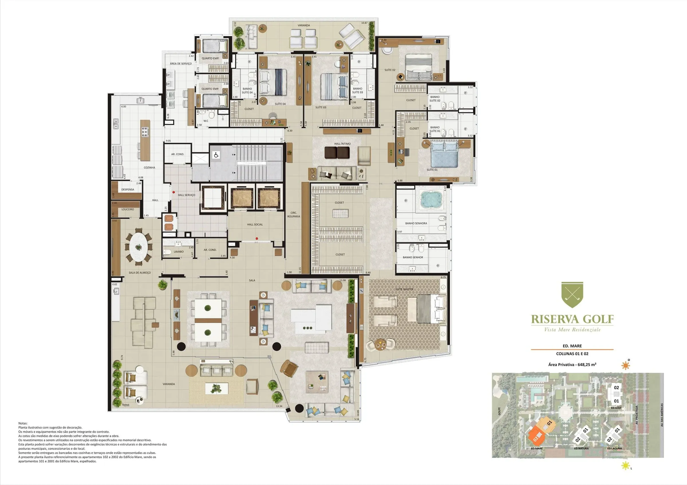 Planta Mare 648m2 5 suites — Riserva Golf